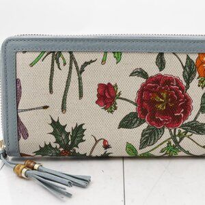Gucci Flora Print Canvas Continental Wallet